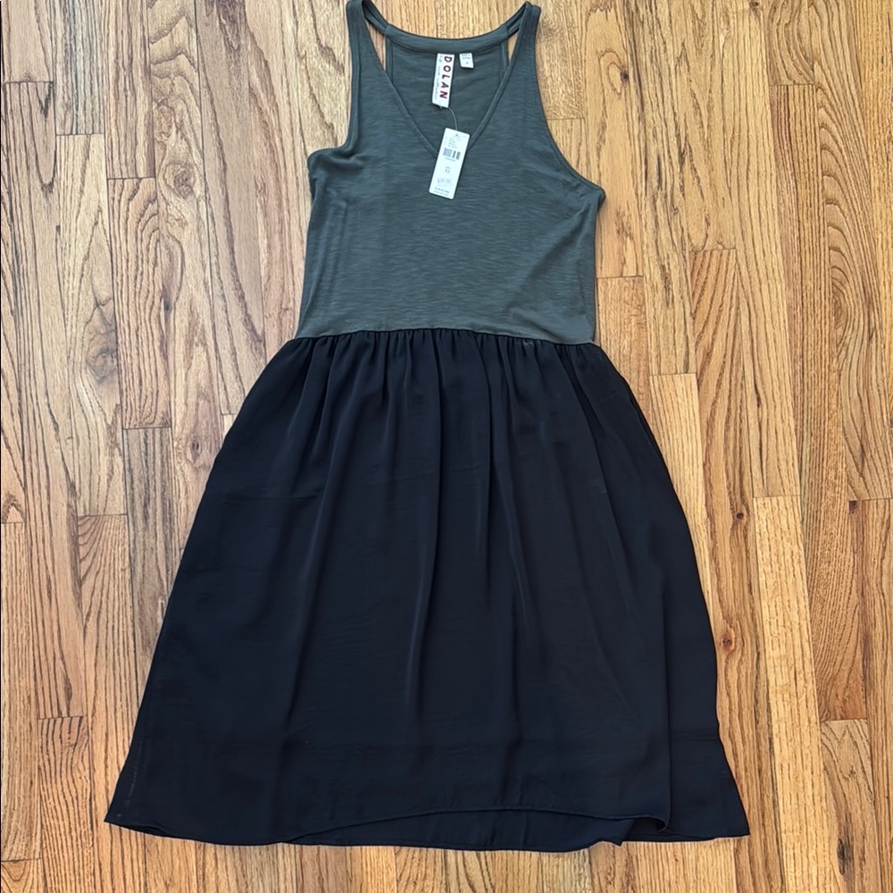 Green and Black Sleeveless Dress